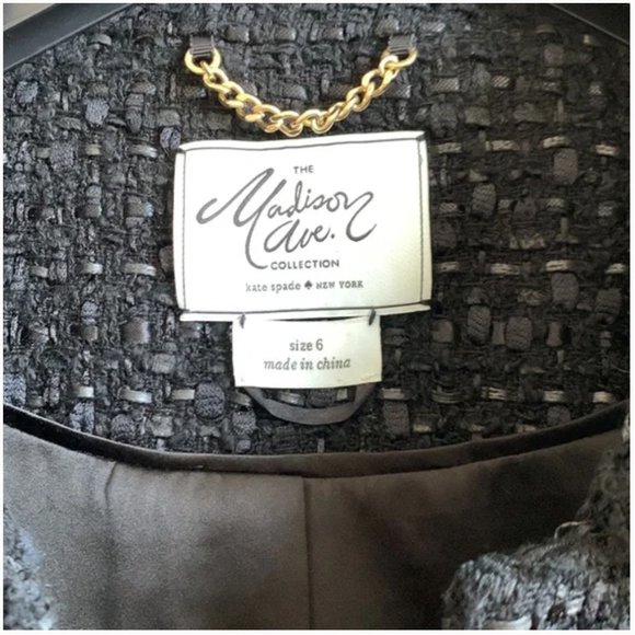 Kate Spade Madison Avenue Yazmen black beaded jacket blazer size 6 PLEASE READ - Picture 12 of 15